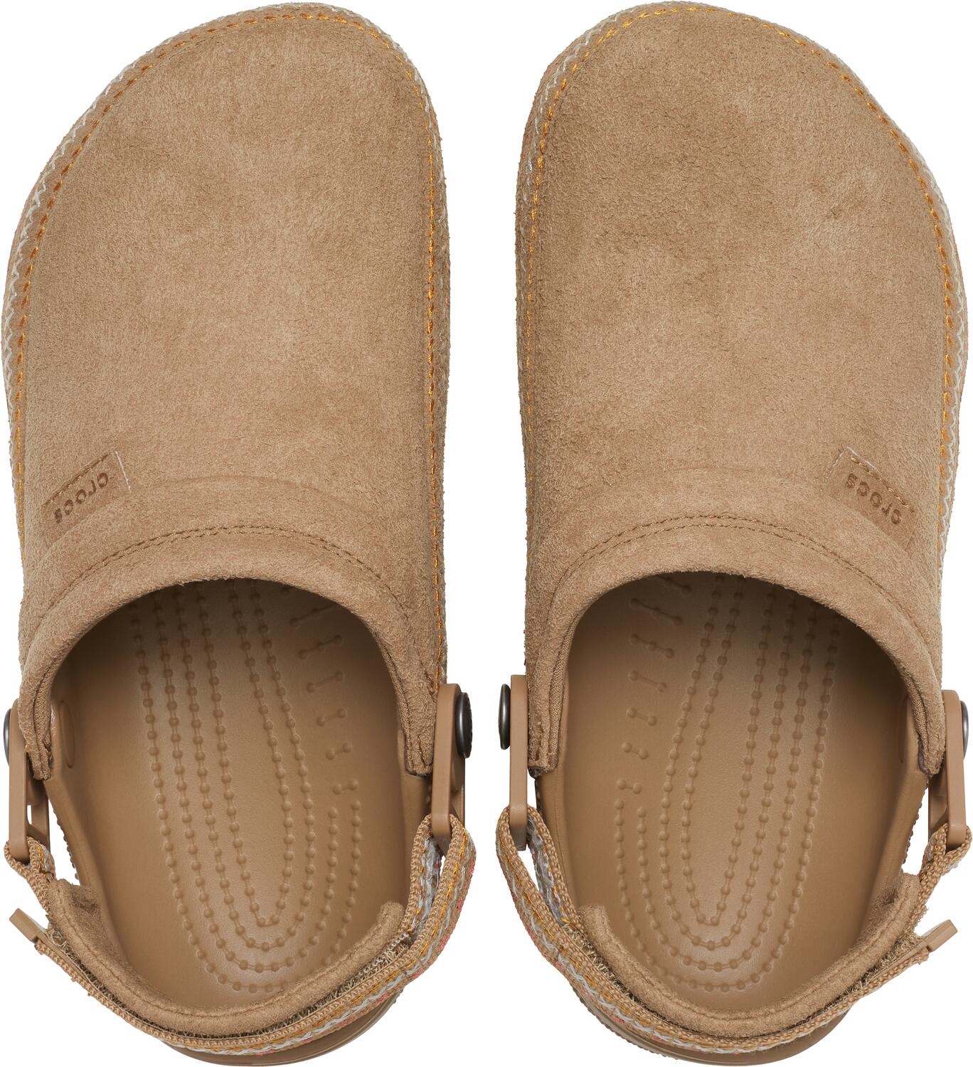 Crafted Vegan Suede Stitch clogs - Sepia